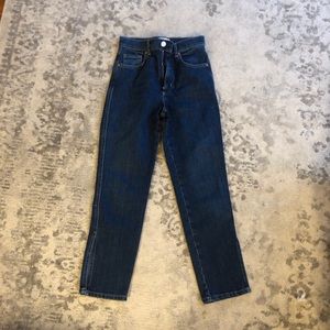Zara high rise ankle length slit jeans